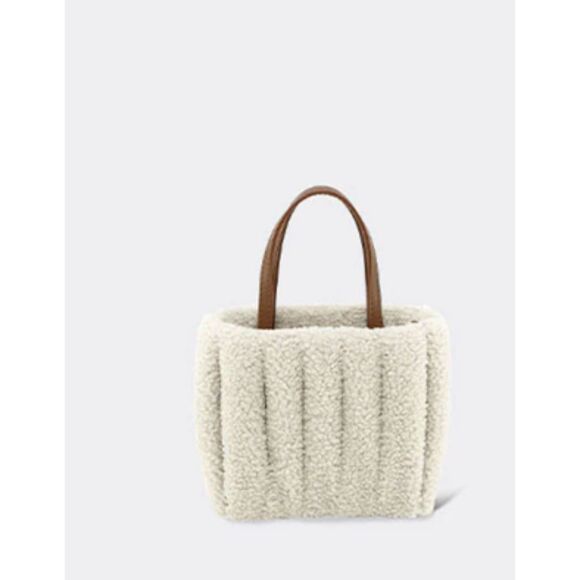 Themoire ARIA RE-FUR MILK&BROWN Leather Tote Crossbody - Picture 1 of 4